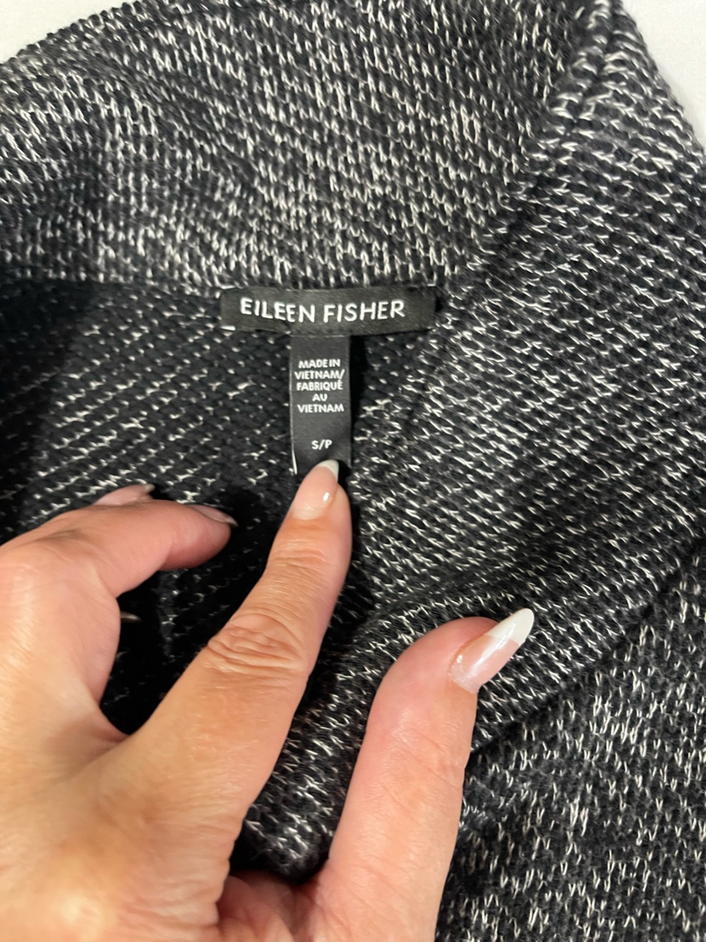 Eileen Fisher Organic Cotton Terry Stand Button Front Collar Small Jacket - Picture 5 of 10